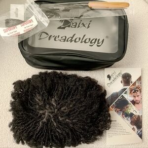 Human hair dreadlocks on toupee